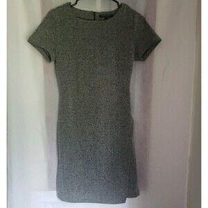 Banana Republic Women's Pencil Sheath Dress Size 2 Black & White Back Zip Wrap